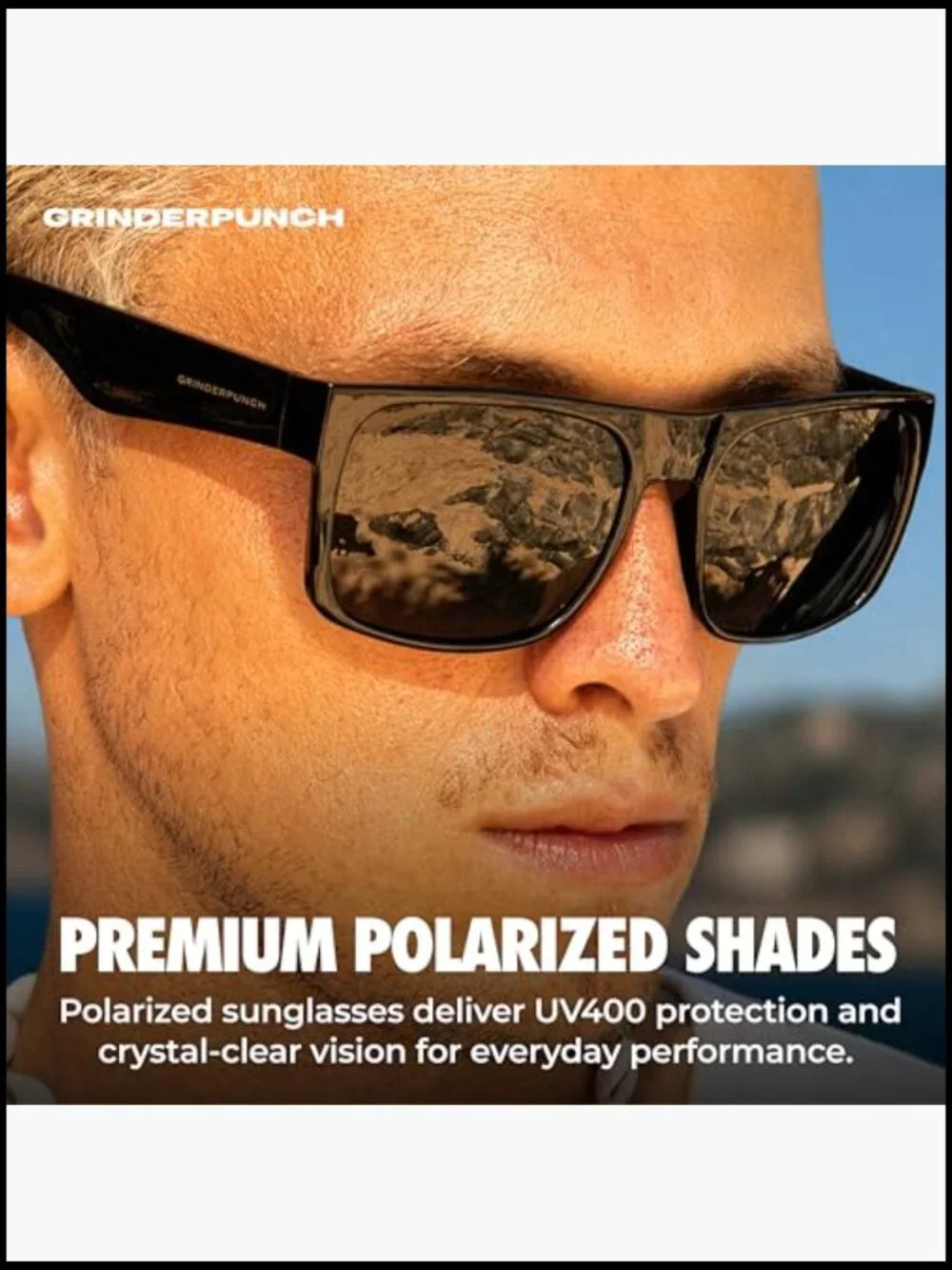 Polarized Square Sunglasses for Men UV400 Protection Driving Fishing Shades